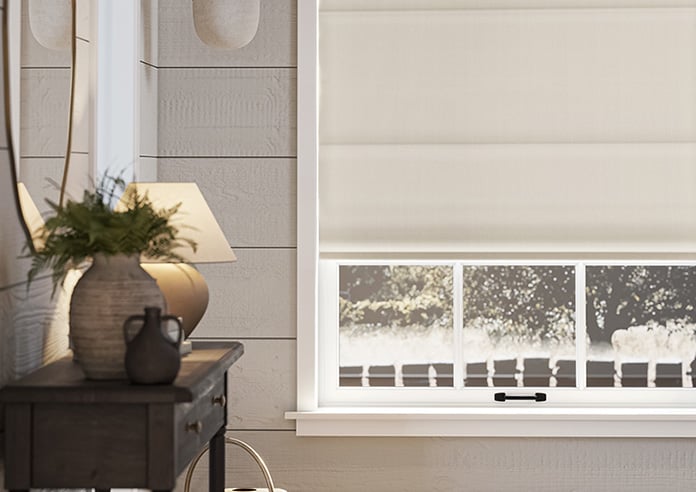 Corrugation, Pale Cream - Motorised Roman Blind - Image 5